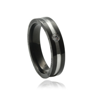 Fashion <b>Rings</b> <b>Titanium</b> Steel Letter <b>Ring</b> Prong Setting Unisex Gift Jewelry - Product Image 5