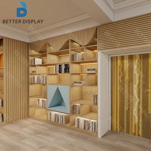 Mostrador de librería personalizado, mostrador de recepción moderno con logotipo, escaparate de exhibición de tienda para diseño de muebles de biblioteca - Product Image 6