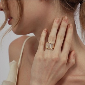 Custom Personalized Jewelry <b>Ring</b> Fine Gold Plated Stainless Steel Shell <b>Chunky</b> <b>Rings</b> for Women - Product Image 4