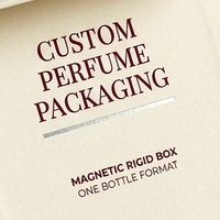 Boîte rigide magnétique blanche de style livre pour parfum, présentation d'une seule bouteille, pour emballage de parfum personnalisé