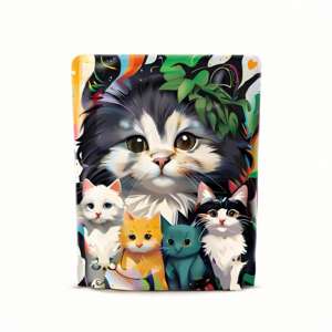 Tas kemasan makanan ringan plastik PE kualitas makanan kantong berdiri peliharaan cetak Logo kustom segel ritsleting untuk susu Jelly Sushi permen karet - Product Image 1