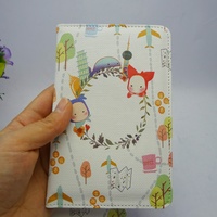 Porte-passeport en cuir PU personnalisé avec impression couleur intégrale, motif dessin animé, portefeuille pour documents de voyage, protège-passeport