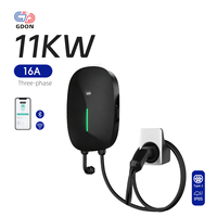 Cargador de Vehículos Eléctricos GDON de Alta Calidad, 11kW 16A Trifásico, Tipo 2, Wallbox Inteligente para Uso Doméstico
