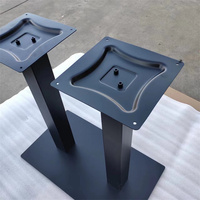 Pieds de table en métal durables pour restaurants en plein air, double fixation, pieds de table bistrot noirs, hauteur pour tables d'extérieur