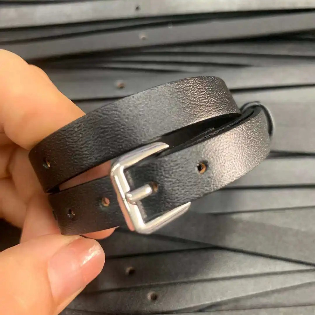 Custom Punk Leather Belt Buckle Bracelet Cuff Men Vintage Wristband Adjustable Belt Bracelet Bangle for Women Fashion Jewelry