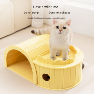 Casa <span class=keywords><strong>para</strong></span> Gatos de Fieltro de Poliéster Ecológica, Cama Desmontable Tipo Cueva, Refugio Interior <span class=keywords><strong>para</strong></span> Mascotas, Montaje sin Clavos, Túnel, Caja Tipo Condo <span class=keywords><strong>para</strong></span> Gatitos Pequeños - Product Image 4