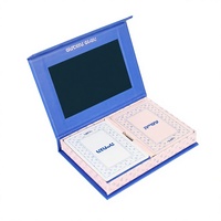 Jeu de cartes de luxe personnalisé avec boîte cadeau à couvercle miroir bleu, double jeu de cartes de poker