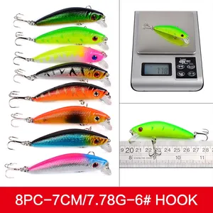 Juego de 56 Señuelos Artificiales Impresos para Pesca de Lubina en Lago, Señuelos de Plástico Duro para Pesca de Fondo con Anzuelos, Señuelos Artificiales de Pesca - Product Image 3