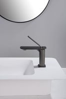 Robinet de lavabo simple court gris métal, robinet de salle de bain Foshan, robinet mélangeur pour lavabo, robinets de lavabo