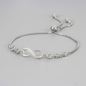 Silver Color Infinity 8 Word Zircon Jewelry Sets for Women <b>Necklace</b> Bracelet Earrings <b>Matching</b> Statement Jewelry Gifts - Product Image 2