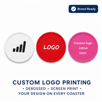 Ensemble de sous-verres en silicone avec logo personnalisé, bord surélevé, antidérapant, résistant à la chaleur, tapis de boisson flexible, OEM, vente en gros, cadeau promotionnel