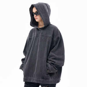 Sudaderas con Capucha de Mezclilla de Algodón de Invierno Ecológicas de 380 g/m², Holgadas, Sin Cordones, de Alta Calidad, Unisex - Product Image 5
