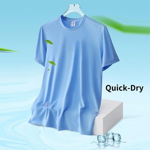 Customized Brand Logo Blank Solid Color Cotton T-shirt Pure Cotton Black Sport Gym Barber Men T-shirts - Product Image 3