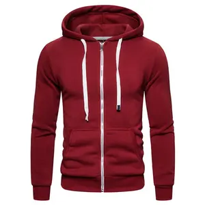 Oem Groothandel Stijlvolle Heren Custom Logo Plain Hoodie Met Dikke String