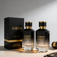 Flacon de parfum en verre carré noir dégradé, flacon de parfum vide rechargeable de luxe, 30 ml, 50 ml, 100 ml