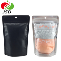 Sac d'emballage transparent d'un côté, pochette en plastique et en aluminium, pochette pour Stand Up, vente en gros, 50 unités