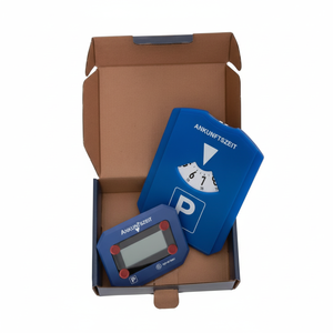 Disque de stationnement numérique Mountech, horodateur électronique avec fonction de dissimulation en un clic, design moderne en plastique pour stationnement temporaire - Product Image 1