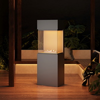 Cheminée à éthanol de qualité supérieure, sur pied, pour intérieur, avec vue sur 3 côtés en verre, brûleur à éthanol pour la décoration de villa