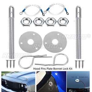 2/4 ensembles de kit de verrous de capot universels de style course en acier inoxydable pour capots de voiture - Product Image 1