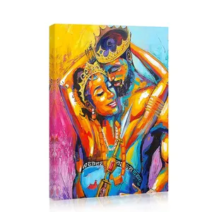 New Arrival Living Room Decor Colorful African Art Dafen Handmade Oil Painting