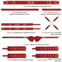 Ensemble de bondage pour adultes en 11 pièces, menottes réglables, accessoires de jeu de rôle sexuel