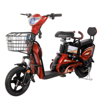 Vélo électrique abordable 350W sans balais, longue autonomie, pneus sous vide 14"*250, batterie 48V/12AH, 50km d'autonomie pour une utilisation écologique