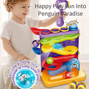 Jeu de piste ITTL <span class=keywords><strong>Mini</strong></span> voiture à double face avec boule roulante Pingouin Marteau 3 en 1 Ensemble de jouets de montagnes russes pour enfants - Product Image 3