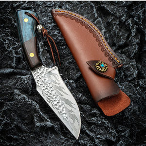 New handmade hammered outdoor knife, suitable for <b>camping</b>, barbecue, and meat cooking; genuine emergency knife; also suitable - Product Image 3