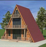 Maison en bois modulaire préfabriquée à double étage en forme de A, sur mesure, fabriquée en usine