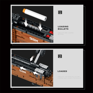 โมเดลปืนไรเฟิลทหารขนาด104ซม. ทำมือ98K บล็อกตัวต่อเพื่อการศึกษาของเล่นของขวัญสำหรับเด็กผู้ชายและผู้ใหญ่ - Product Image 6
