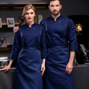 Veste <span class=keywords><strong>de</strong></span> <span class=keywords><strong>cuisine</strong></span> unisexe à boutonnage long et à manches longues, vêtement <span class=keywords><strong>de</strong></span> <span class=keywords><strong>travail</strong></span> pour chef, uniforme <span class=keywords><strong>de</strong></span> chef pour homme et femme - Product Image 3