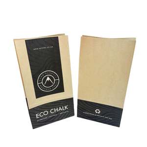 Sac en papier kraft brun recyclable avec logo personnalisé, sac en papier kraft à poignée plate pour boulangerie - Product Image 4