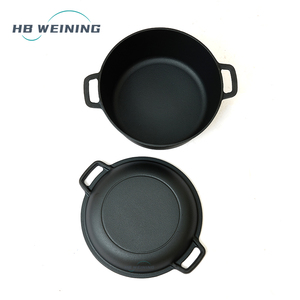 Pentola Olandese 2-in-1 in Ghisa con Coperchio Padella, Pre-Stagionata per Cuocere, Friggere, Arrostire, Grigliare e Cucinare all'Aperto/Campeggio - Product Image 3
