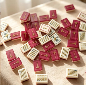Fichas de Mahjong Americanas Portátiles, Ecológicas, de Tamaño y Color Personalizados, Juego de Viaje Americano, Fichas Artísticas, Acrílico Rojo Laguna - Product Image 4