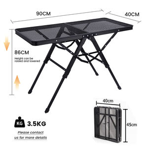 Table de camping pliante légère et portable, en fer, réglable en <span class=keywords><strong>hauteur</strong></span>, pour l'extérieur - Product Image 4