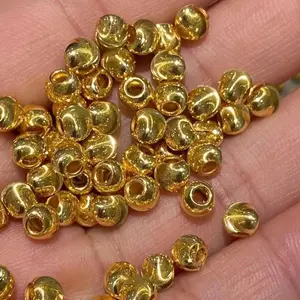 18K Solid Real Gold Beads AU750 Spacer Beads Jewelry Accessory 18K Gold Jewelry Findings Components