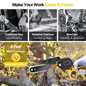 Power Man Mini Wood Cutting Machine 20V Cordless Circular <b>Saw</b> Chainsaw Chain <b>Saws</b> With 2 Battery CS03 Mini Chainsaw Chain <b>Saw</b> Pr - Product Image 6
