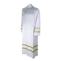 Robe de prêtre blanche, soutane, robe d'église, robe du Moyen-Orient, robe arabe, robe chrétienne, robe de prêtre catholique, robe de cosplay, robe de clergé