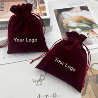 Sacs à bijoux en velours marron de luxe durables pour mariage, fête, cadeau de Noël, sac à cordon