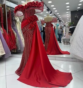 2025 vestido <span class=keywords><strong>de</strong></span> novia <span class=keywords><strong>de</strong></span> sirena africano multicolor personalizado con cuentas <span class=keywords><strong>de</strong></span> encaje Aso Ebi vestido <span class=keywords><strong>de</strong></span> <span class=keywords><strong>fiesta</strong></span> fuera del hombro vestido <span class=keywords><strong>de</strong></span> noche Formal - Product Image 1