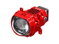 Support OEM ODM, Nouveau Phare de SUV 12V 6000K Blanc Glace Anti-éblouissement avec Blindage, Boîtier Carré Rouge Bi-LED, Certifié ECE, pour Conduite à Gauche