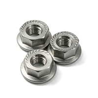 Écrou à six pans en acier inoxydable poli brillant, résistant aux vibrations, écrou de blocage denté, fixateur pour machines