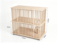Cage à chat en bois à plusieurs niveaux, villa intérieure pour chat avec enclos pour litière, grand parc pour animaux de compagnie, meuble-lit avec roulettes pour chatons