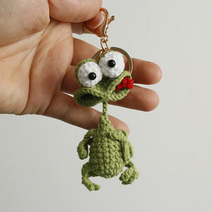 Porte-clés en crochet Canard Mignon, Poupée Tricotée Grenouille de Dessin Animé, Breloques de Sac, Pendentifs, Jouets Animaux au Crochet, Porte-clés Canard Mauvais Gamin - Product Image 4