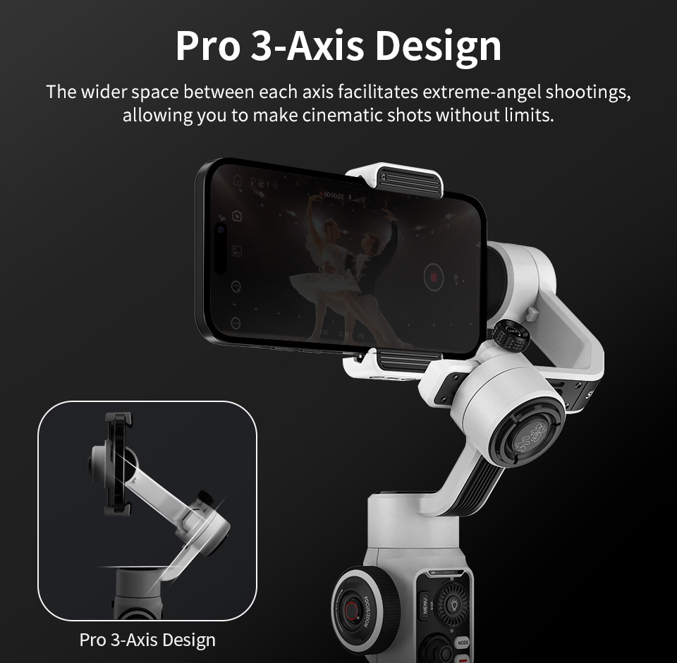 ZHIYUN Smooth 5S 3-Axis gimbal stabilizer for Smartphone DSLR Camera anti-Shake Make movie IN STOCK NOW