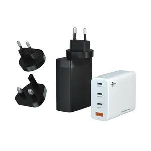 Trcambiável 100W 3C1A carregamento rápido PD 3.0 USB C carregador de energia com CN UK UE Plug