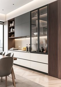 Sistema de Cocina Integrado en Forma de L con Estantes Extraíbles para Ollas, para Estación de Cocina en Casas Rurales - Product Image 3