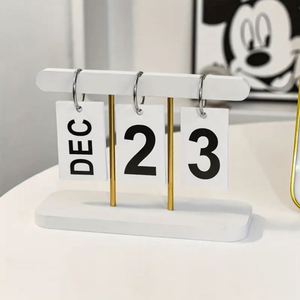 Nordic-style Light Luxury Flip Desk <b>Calendar</b> for Home Living Room Entrance Hall Office Wine Cabinet Decoration - Product Image 2