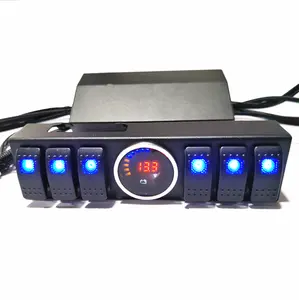 Custom Marine RV Pick up Outdoor Camping Multi-function 12V Power Canopy Control Box Panel Rocker Switch