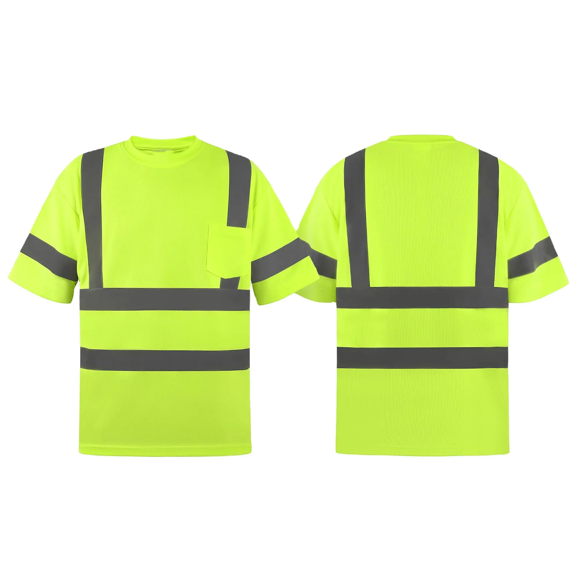 Camisa de seguridad de poliéster LogHigh Visibility 100% personalizada, polos reflectantes, ropa de trabajo, camisas para hombre, ropa de seguridad reflectante